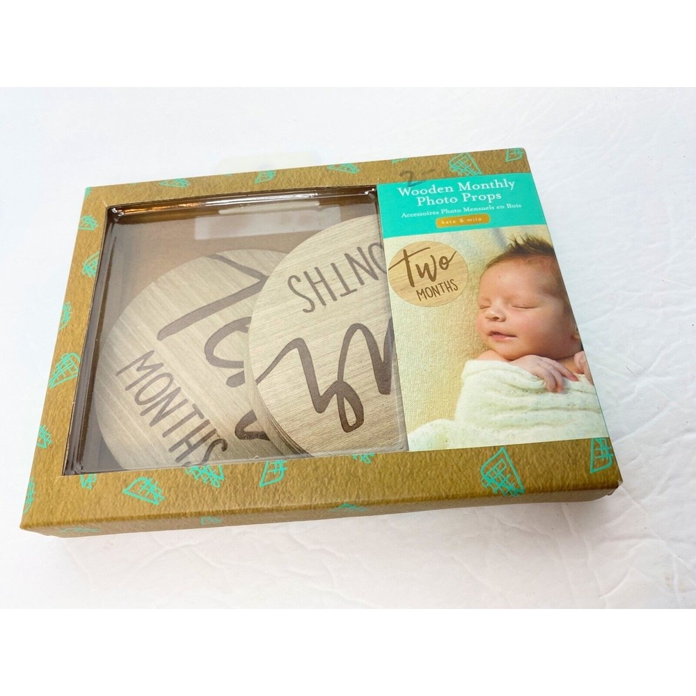 Kate & Milo Wooden Monthly Baby Props Round Sign For Photo Shoots